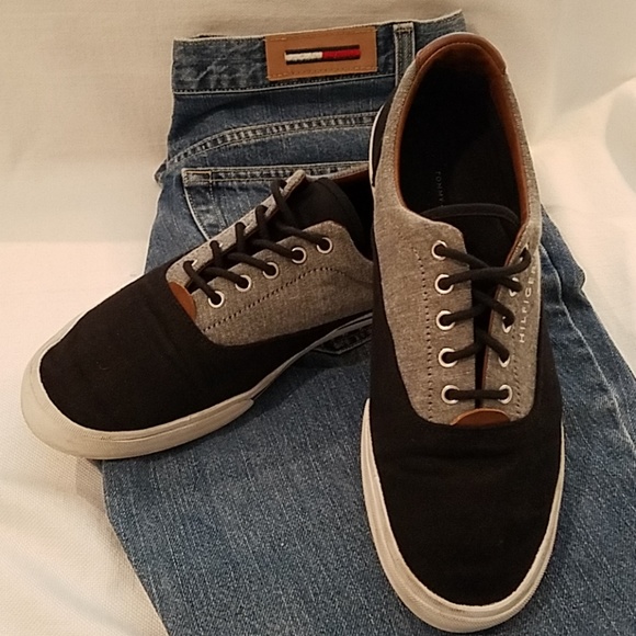 tommy leather sneakers